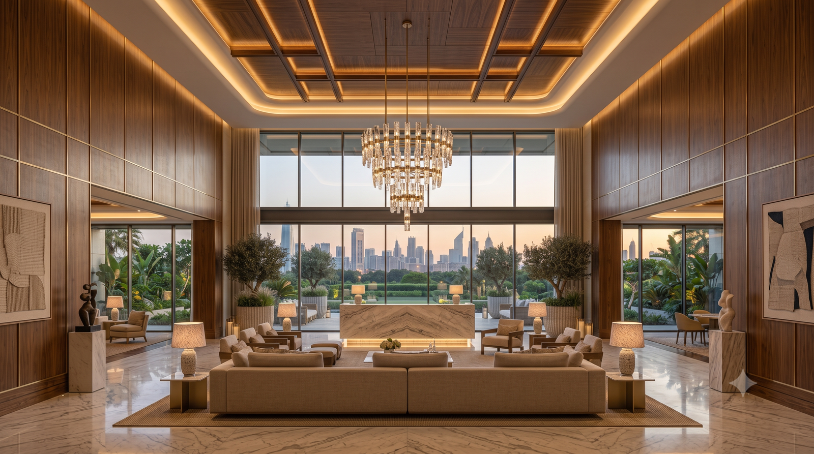 Luxury hotel lobby